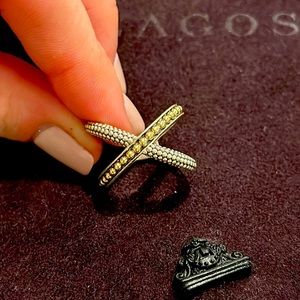 Lagos Two Tone X Beaded Ring